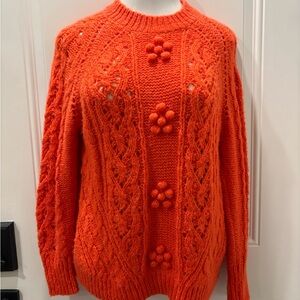 J. Crew Vibrant Orange Knit Sweater